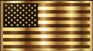 Golden USA Flag